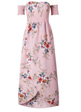 NEDEINS 2020 Women Sexy floral Dress Summer Split  Maxi Beach Sundress Off Backless Dress Boho Long Dresses Vestidos Femme